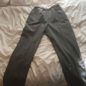 pinstriped and checkered slacks